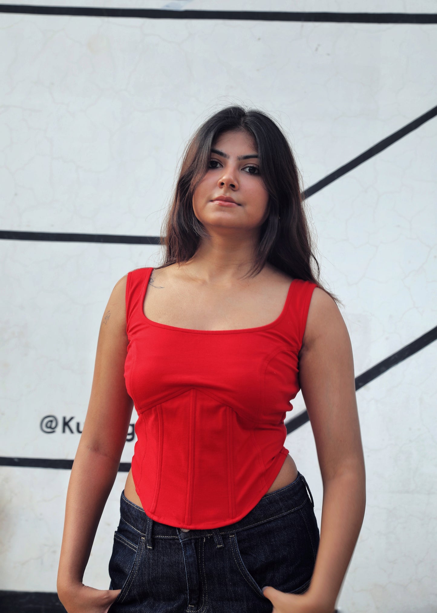 Adina Red Corset Top