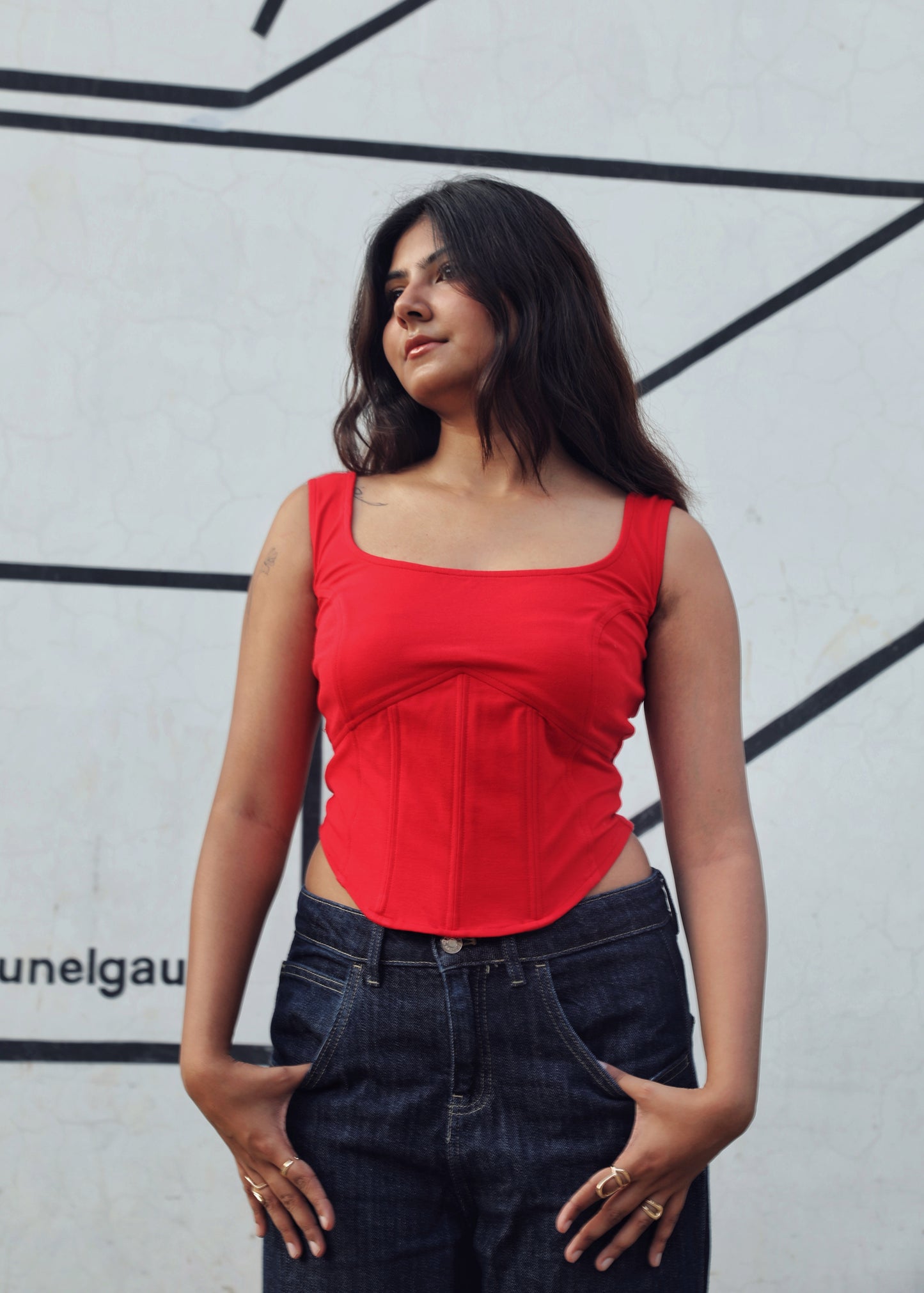 Adina Red Corset Top