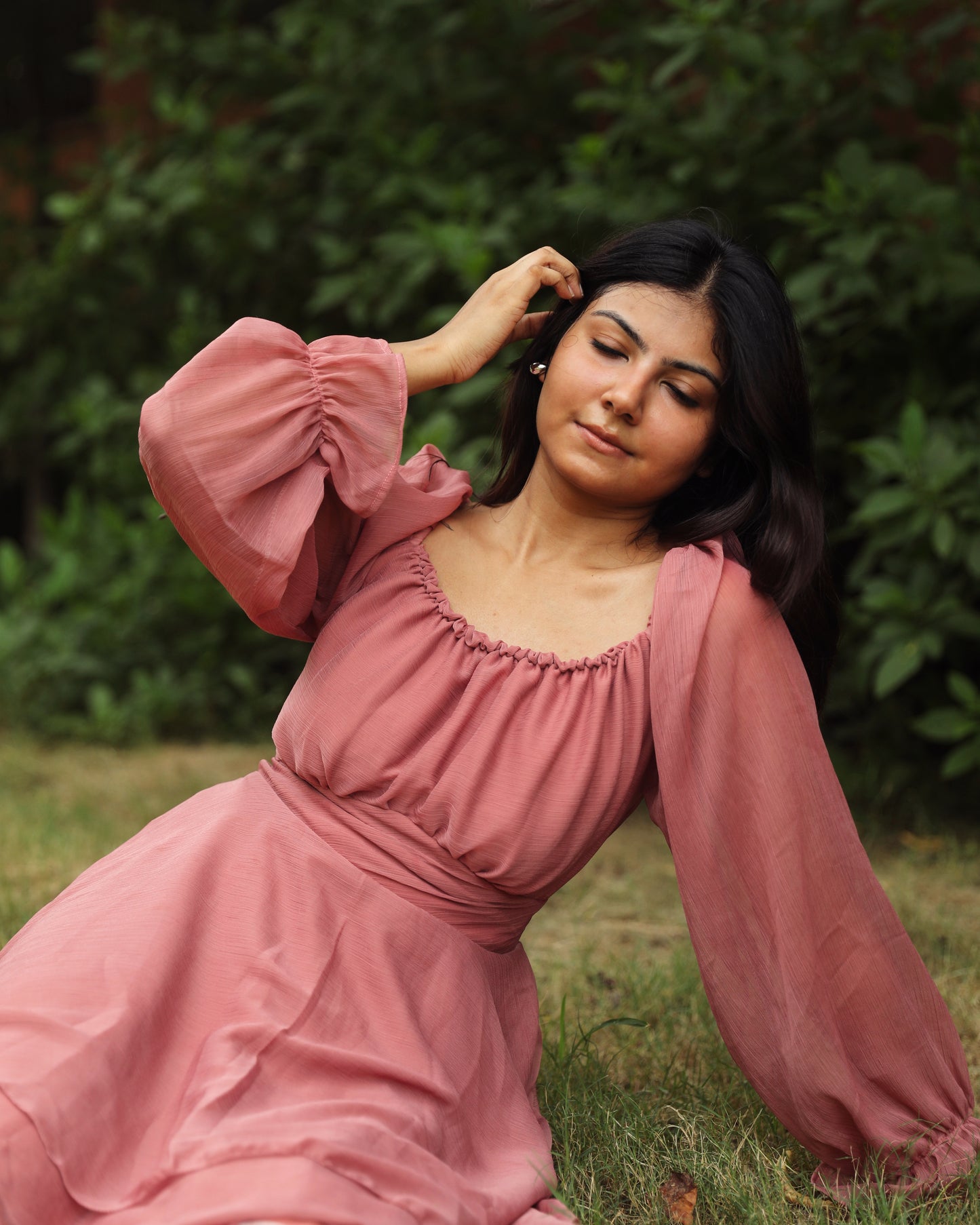 hiffon pink dress with ruffles – perfect for special occasions and date nights