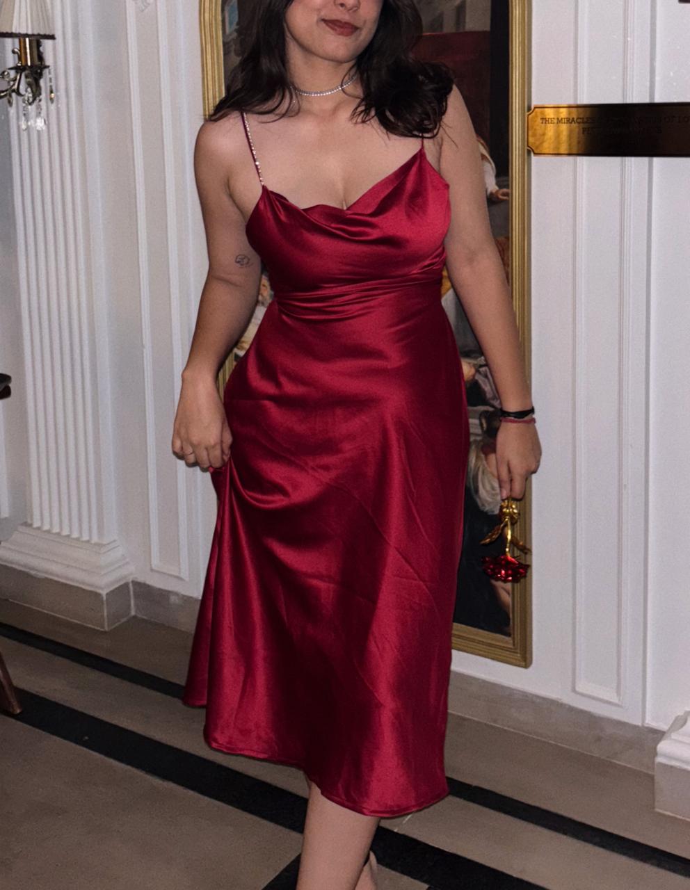 Scarlet Satin Dress